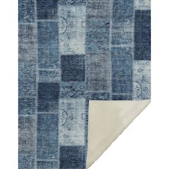 Premium Machine Washable ASB631 Blue 50" x 70" Sherpa Throw Blanket