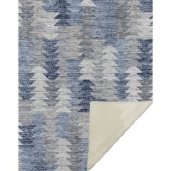 Premium Machine Washable ASB632 Blue 50" x 70" Sherpa Throw Blanket