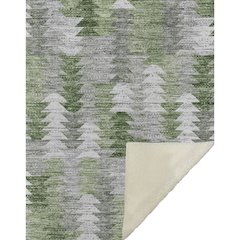 Premium Machine Washable ASB632 Green 50" x 70" Sherpa Throw Blanket