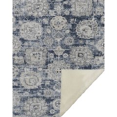Premium Machine Washable ASB634 Navy 50" x 70" Sherpa Throw Blanket