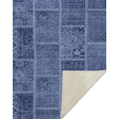 Premium Machine Washable ASB635 Navy 50" x 70" Sherpa Throw Blanket