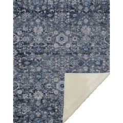 Premium Machine Washable ASB651 Blue 50" x 70" Sherpa Throw Blanket