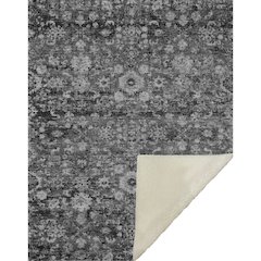 Premium Machine Washable ASB651 Gray 50" x 70" Sherpa Throw Blanket