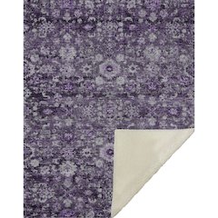 Premium Machine Washable ASB651 Purple 50" x 70" Sherpa Throw Blanket