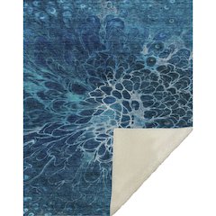 Premium Machine Washable ASB652 Navy 50" x 70" Sherpa Throw Blanket