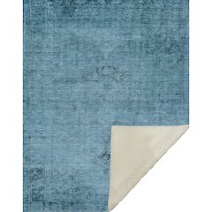 Premium Machine Washable ASB658 Blue 50" x 70" Sherpa Throw Blanket