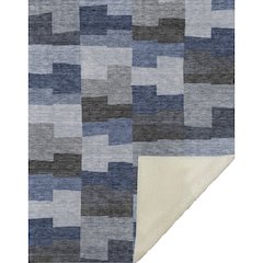 Premium Machine Washable ASB659 Blue 50" x 70" Sherpa Throw Blanket