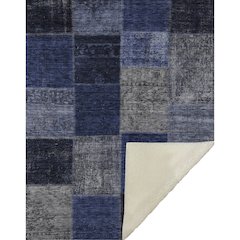 Premium Machine Washable ASB663 Navy 50" x 70" Sherpa Throw Blanket