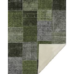 Premium Machine Washable ASB663 Olive 50" x 70" Sherpa Throw Blanket