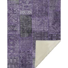 Premium Machine Washable ASB669 Eggplant 50" x 70" Sherpa Throw Blanket