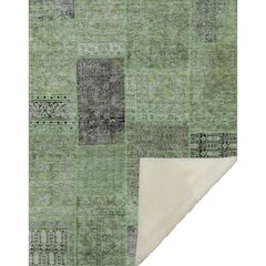 Premium Machine Washable ASB669 Green 50" x 70" Sherpa Throw Blanket