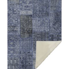 Premium Machine Washable ASB669 Navy 50" x 70" Sherpa Throw Blanket