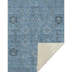 Premium Machine Washable ASB697 Blue 50" x 70" Sherpa Throw Blanket