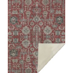 Premium Machine Washable ASB697 Red 50" x 70" Sherpa Throw Blanket