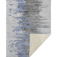 Premium Machine Washable ASB704 Blue 50" x 70" Sherpa Throw Blanket
