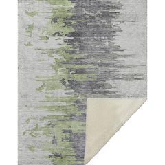 Premium Machine Washable ASB704 Green 50" x 70" Sherpa Throw Blanket
