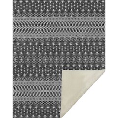 Premium Machine Washable ASB708 Gray 50" x 70" Sherpa Throw Blanket