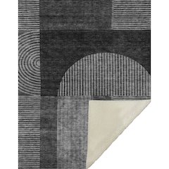 Premium Machine Washable ASB711 Charcoal 50" x 70" Sherpa Throw Blanket