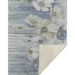 Premium Machine Washable ASB712 Blue 50" x 70" Sherpa Throw Blanket