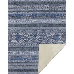 Premium Machine Washable ASB714 Navy 50" x 70" Sherpa Throw Blanket