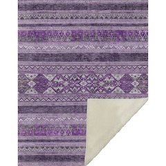 Premium Machine Washable ASB714 Purple 50" x 70" Sherpa Throw Blanket