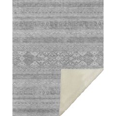 Premium Machine Washable ASB714 Silver 50" x 70" Sherpa Throw Blanket