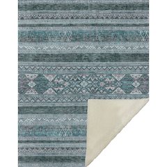 Premium Machine Washable ASB714 Teal 50" x 70" Sherpa Throw Blanket