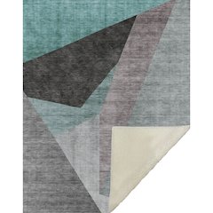 Premium Machine Washable ASB716 Teal 50" x 70" Sherpa Throw Blanket
