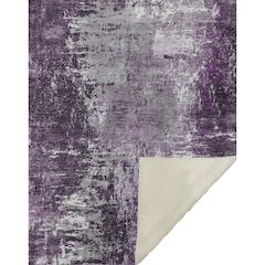 Premium Machine Washable ASB718 Eggplant 50" x 70" Sherpa Throw Blanket