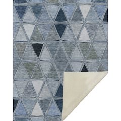 Premium Machine Washable ASB722 Blue 50" x 70" Sherpa Throw Blanket