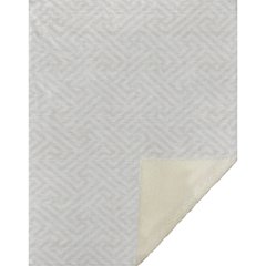 Premium Machine Washable ASB731 Ivory 50" x 70" Sherpa Throw Blanket