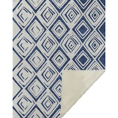 Premium Machine Washable ASB737 Navy 50" x 70" Sherpa Throw Blanket