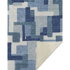 Premium Machine Washable ASB740 Blue 50" x 70" Sherpa Throw Blanket