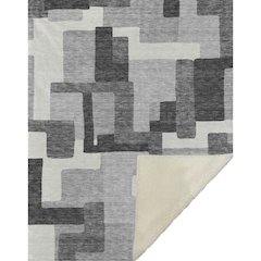 Premium Machine Washable ASB740 Gray 50" x 70" Sherpa Throw Blanket