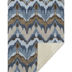 Premium Machine Washable ASB743 Blue 50" x 70" Sherpa Throw Blanket