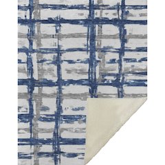 Premium Machine Washable ASB745 Navy 50" x 70" Sherpa Throw Blanket