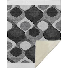 Premium Machine Washable ASB749 Black 50" x 70" Sherpa Throw Blanket