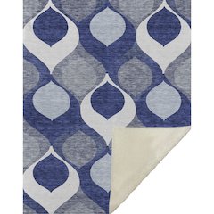 Premium Machine Washable ASB749 Navy 50" x 70" Sherpa Throw Blanket