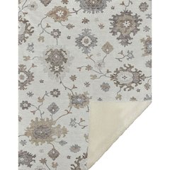 Premium Machine Washable ASB753 Ivory 50" x 70" Sherpa Throw Blanket