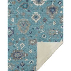 Premium Machine Washable ASB753 Teal 50" x 70" Sherpa Throw Blanket