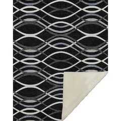 Premium Machine Washable ASB757 Black 50" x 70" Sherpa Throw Blanket