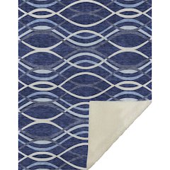 Premium Machine Washable ASB757 Navy 50" x 70" Sherpa Throw Blanket