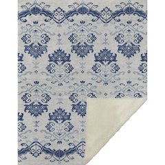 Premium Machine Washable ASB759 Navy 50" x 70" Sherpa Throw Blanket