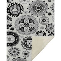 Premium Machine Washable ASB763 Black 50" x 70" Sherpa Throw Blanket