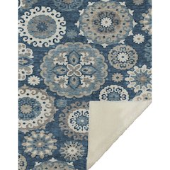 Premium Machine Washable ASB763 Blue 50" x 70" Sherpa Throw Blanket