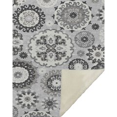 Premium Machine Washable ASB763 Silver 50" x 70" Sherpa Throw Blanket