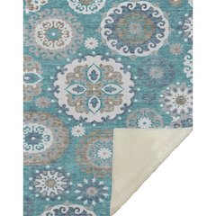 Premium Machine Washable ASB763 Teal 50" x 70" Sherpa Throw Blanket