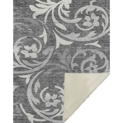 Premium Machine Washable ASB764 Charcoal 50" x 70" Sherpa Throw Blanket