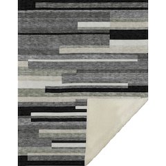 Premium Machine Washable ASB766 Black 50" x 70" Sherpa Throw Blanket