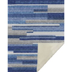 Premium Machine Washable ASB766 Blue 50" x 70" Sherpa Throw Blanket